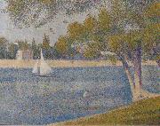 Georges Seurat The river Seine at La Grande-Jatte Sweden oil painting artist